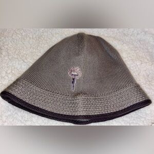 Vintage LADY ENYCE Beanie Knit Bucket Hat Gray With Logo Y2K Rare New Sample